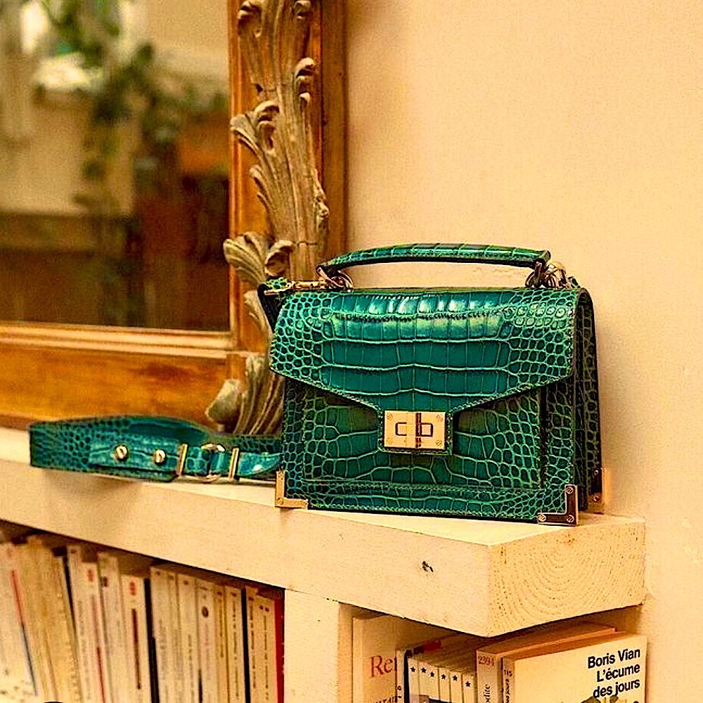 The Kooples Croc-Embossed Leather Bag | Like New | Crossbody + Top Handle